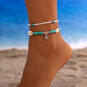 Bohemian Multi-layer Beaded Foot Ornaments Anklet (Option: 01style Color 4109)